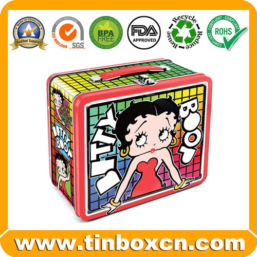 Tin Lunch Box Lunch Tin Box Handle Tin Box Gift Tin Packaging BR1051