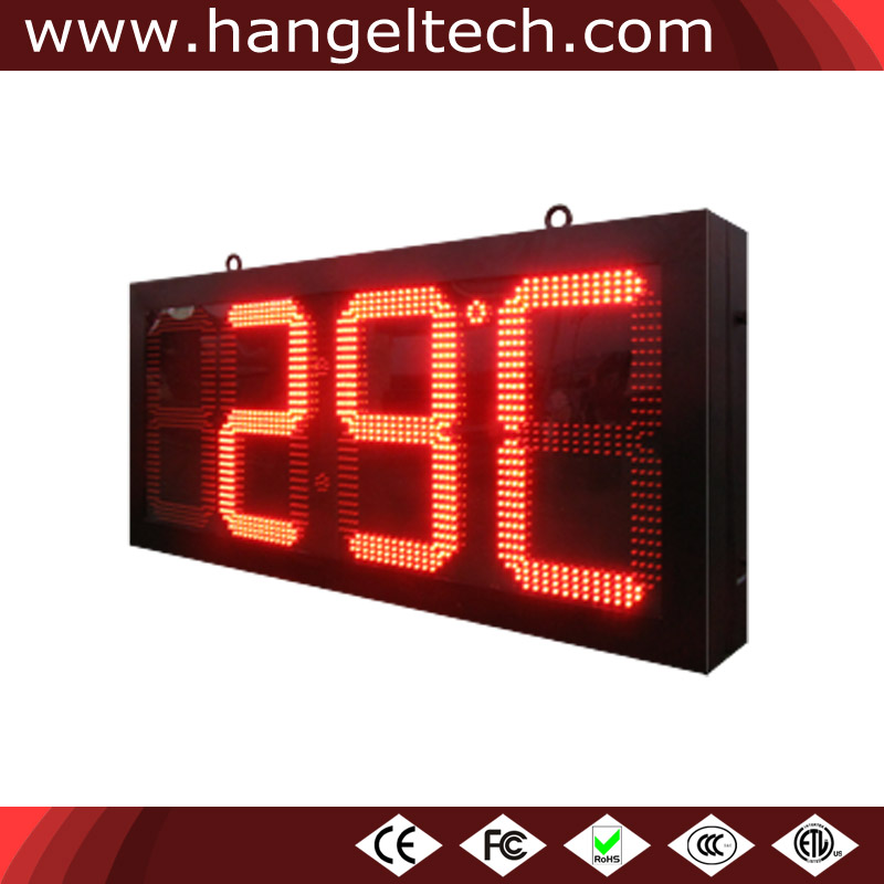 12 Inches Digit Outdoor LED Time Temperature Display Sign