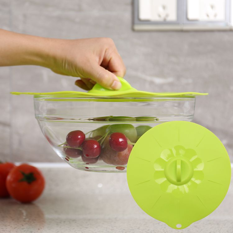 Set of 3 Heat Resistant Silicone Cover Flexiable Silicone Suction Lid