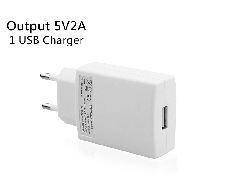 Wall charger single USB 5V 2A universal USB AC travel wall charger