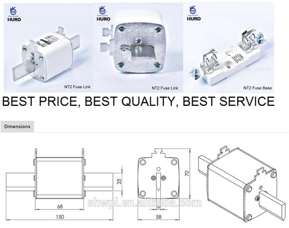 NT2 low voltage blade type fuse link