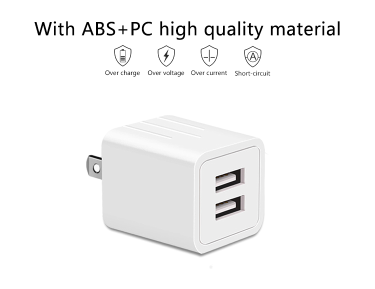 China manufacturer mobile phone accessories 5v21a wholesale USB wall charger