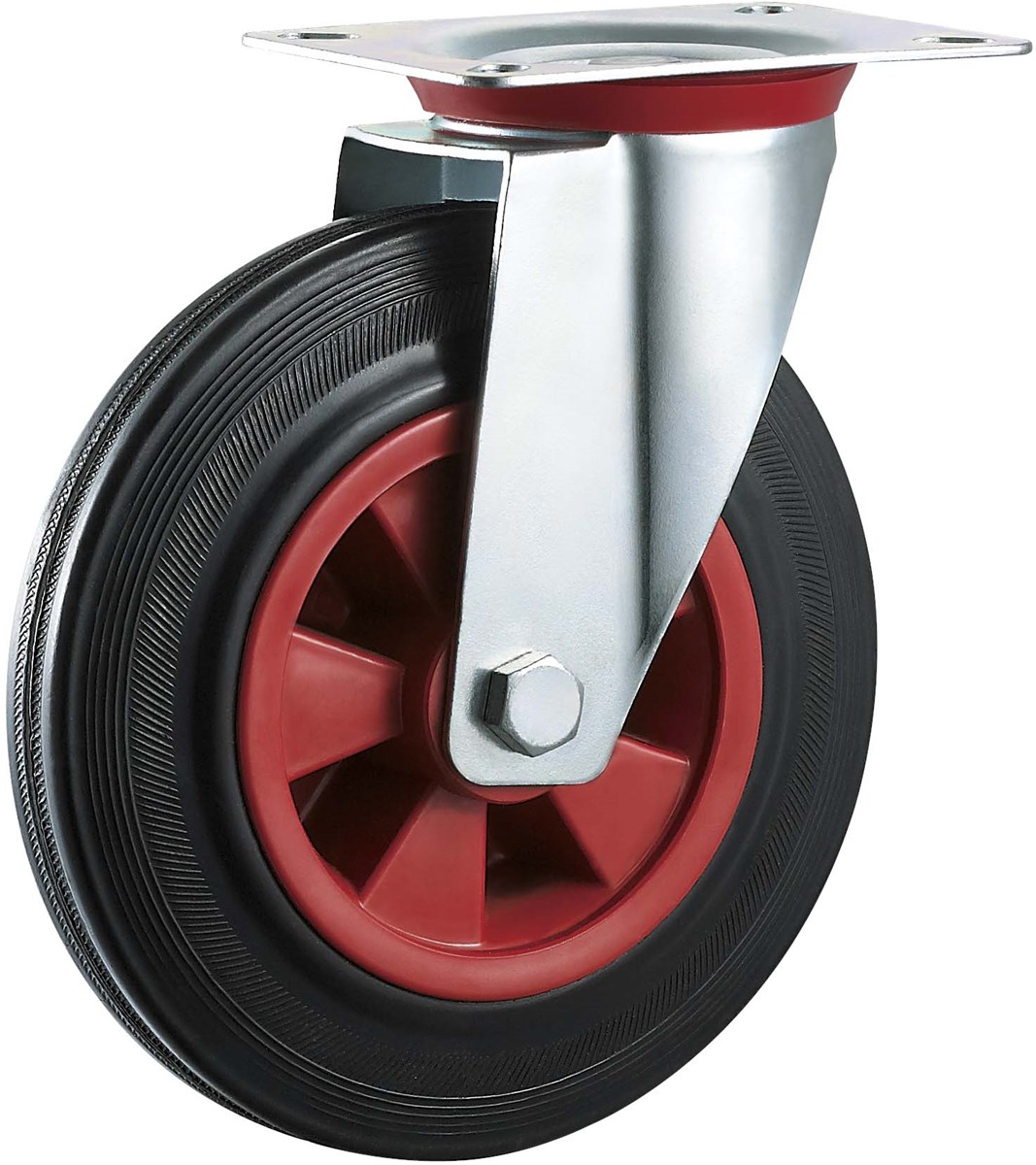 Industrial caster wheel swivel 5 rubber plastic hardware roller bearing wheels