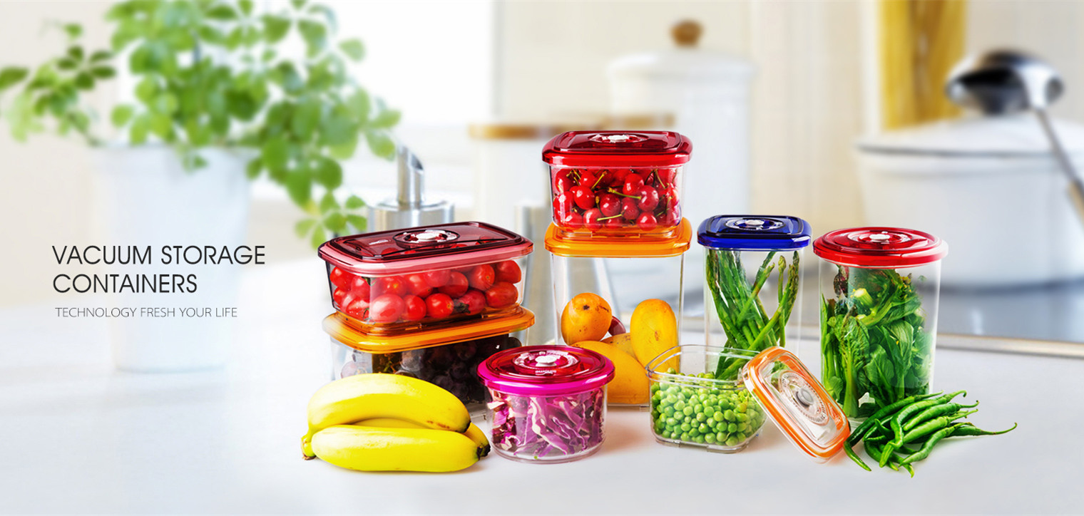 2017 Tritan Material Made Professional Vacuum Food Container with Pump for Design and Dry Coffee Crisper