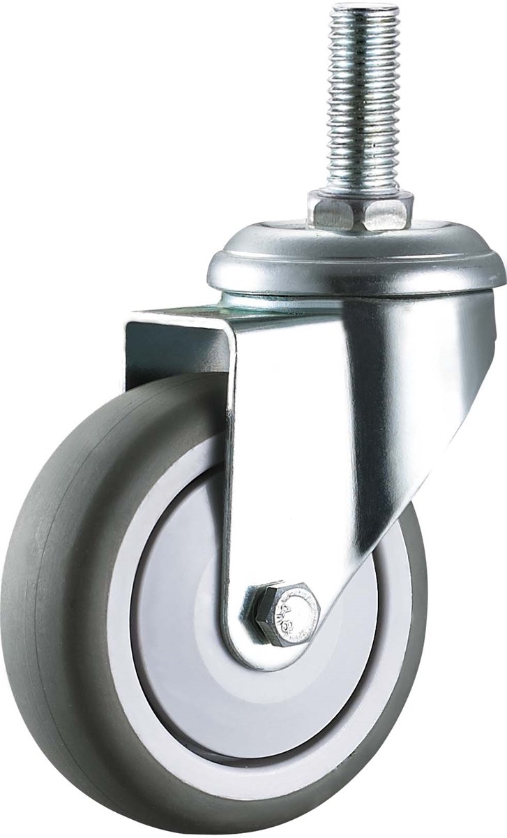 Medium duty caster wheel hardware TPR plastic thread stem 3 inches wheels