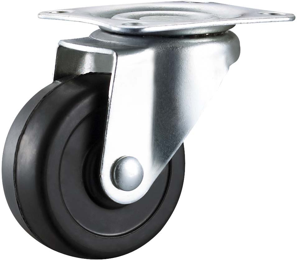 Light duty hardware caster wheel swivel 2 inches rubber plastic plain bearing wheels