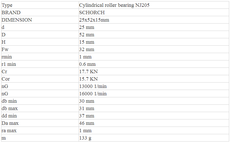 NJ205 Bearing NJ205ECJ Cylindrical Roller Bearing Steel Cage NJ205E
