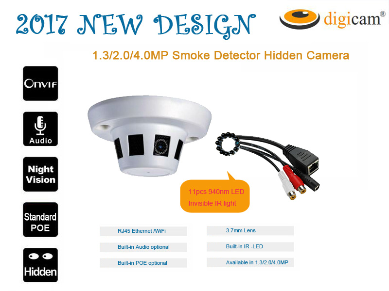 Digicam CCTV Hidden Camera IP Camera Smoke Detector