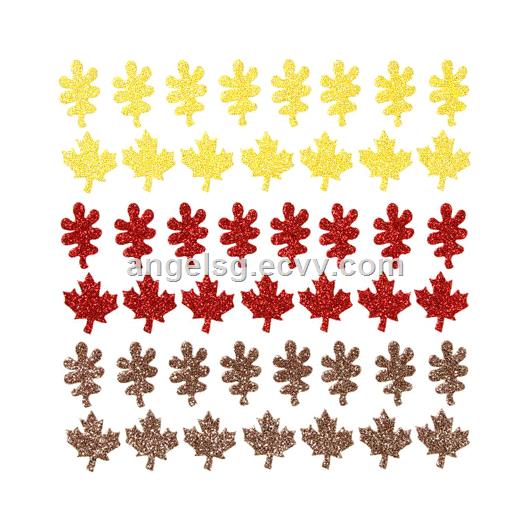 Maple Leaft Color Glitter Stickers