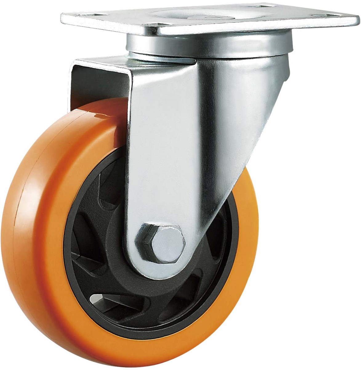 Medium duty caster wheel hardware swivel 4 inches PVC plastic ball bearing wheels