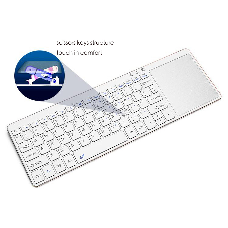 Bluetooth 30 wireless keyboard build in mouse touchpad Aluminum keyboard cases
