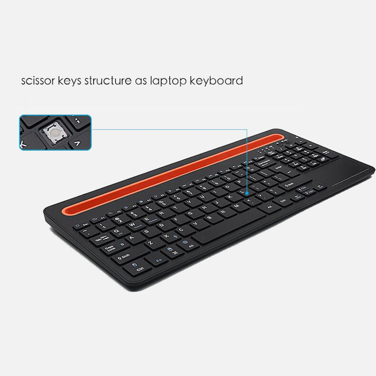 Bluetooth 30 wireless keyboard build in mouse touchpad Thin keycaps
