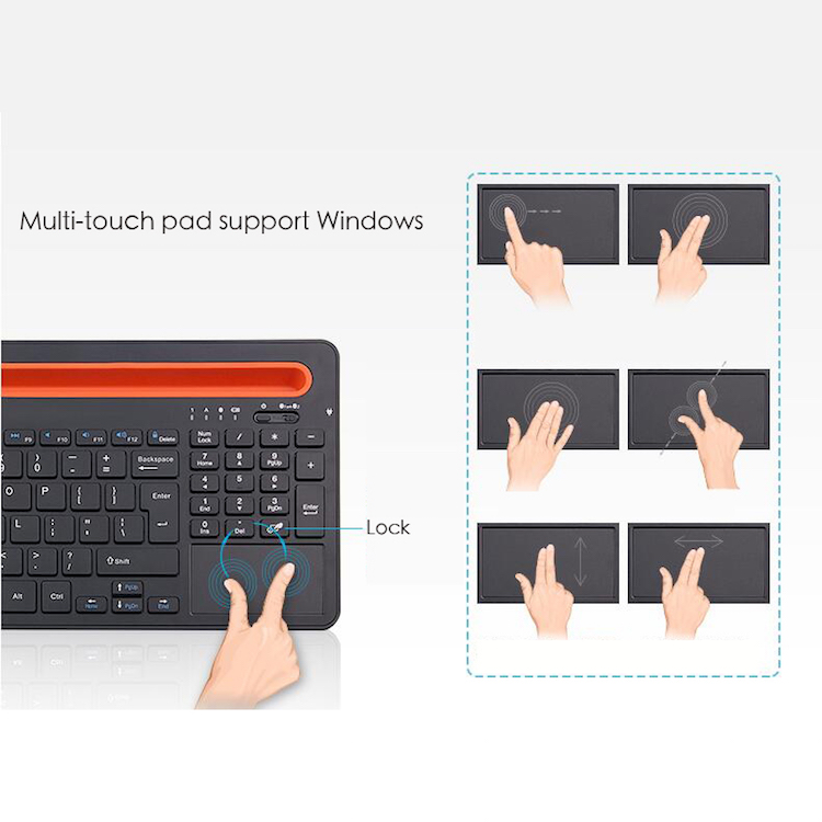 Bluetooth 30 wireless keyboard build in mouse touchpad Thin keycaps
