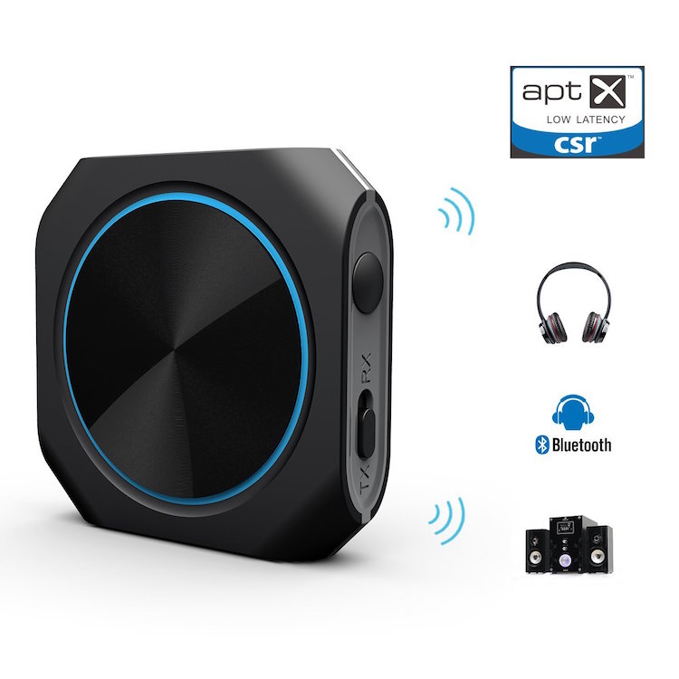 Bluetooth 41 Transmitter and Receiver Aptx Low Latency Wireless Audio Adapter with 35mm Stereo Output for Headphone