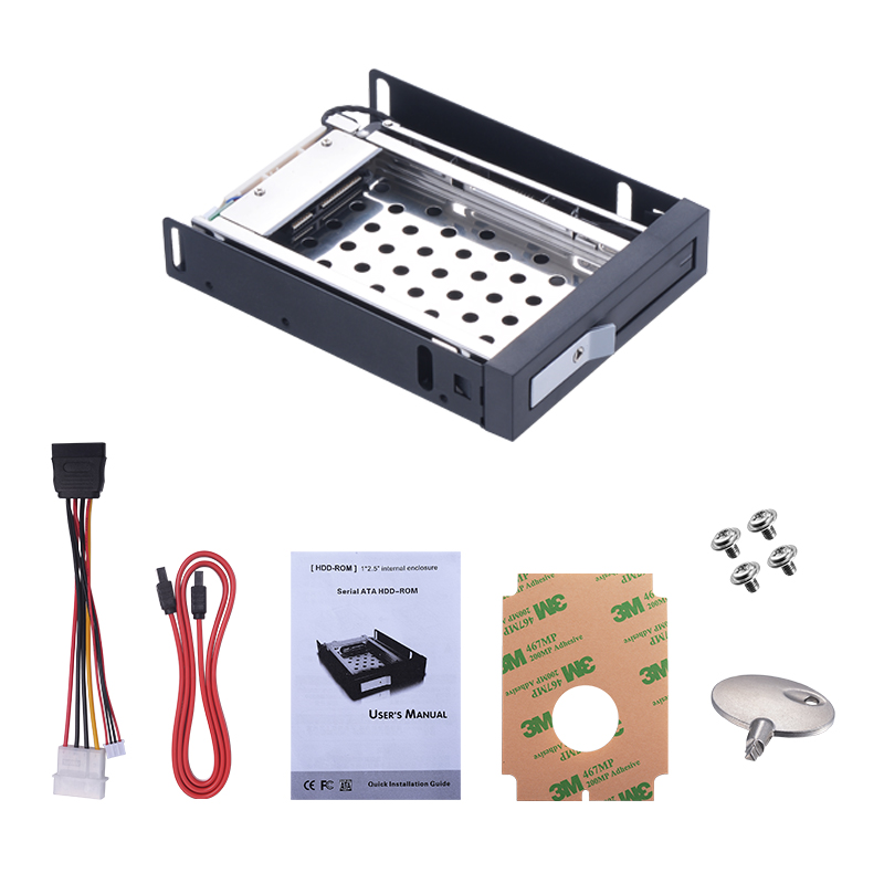 Unestech 25in sata aluminum hard drive case internal enclosure hot swap HDD mobile rack