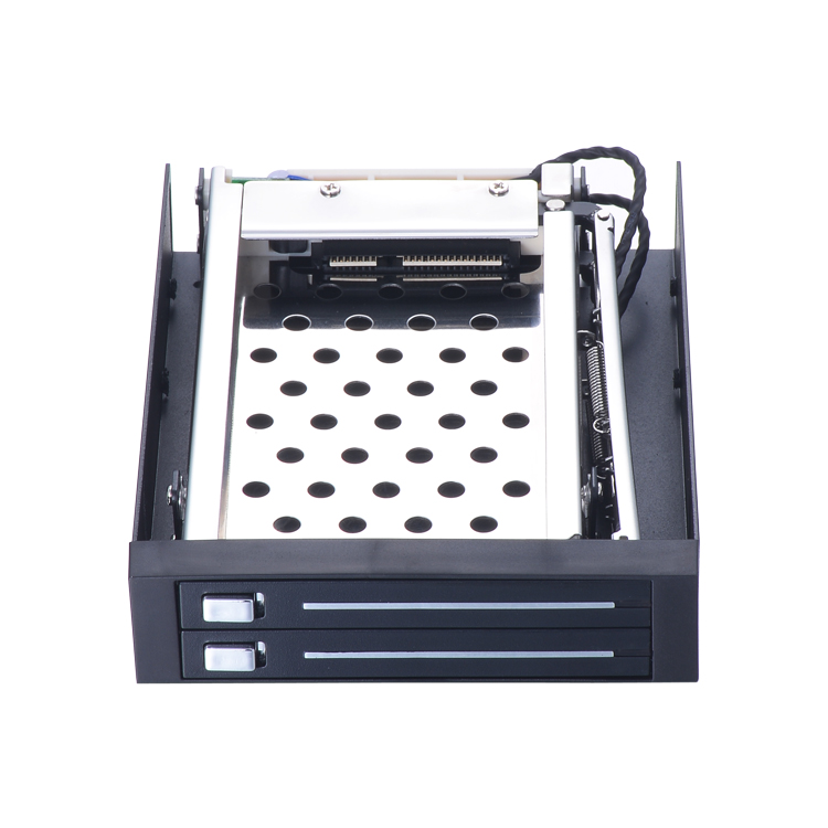Unestech 25in Dual bay SATA Tryaless Internal HDD Mobile Rack Support Hot Swap