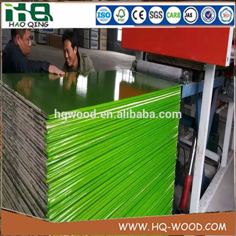 Green blue ply poplar core plastic film faced plywood