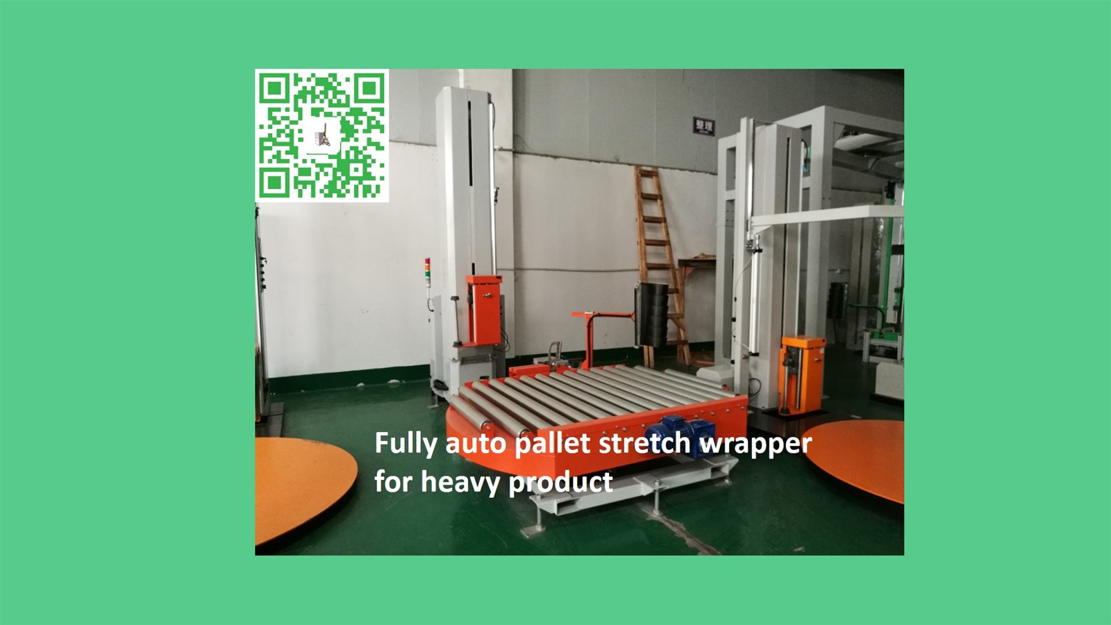 MS303H Fully auto conveyorized pallet wrapper for heavy product