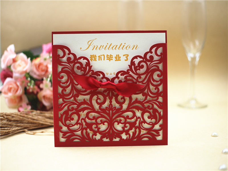 Printed Laser Cut Wedding Invitations Cards for BirthdayPartyWeddingNoble Invitation CardsColor could be customized