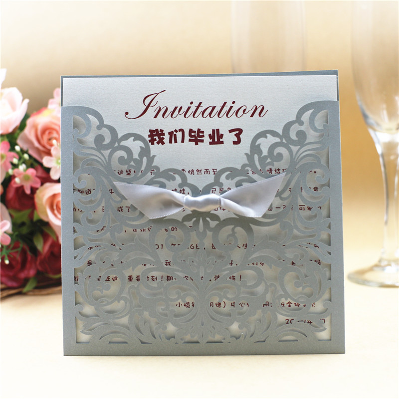 Printed Laser Cut Wedding Invitations Cards for BirthdayPartyWeddingNoble Invitation CardsColor could be customized