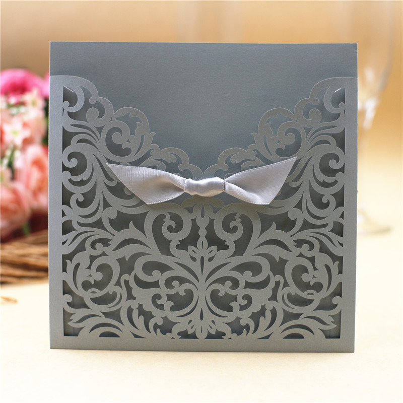 Printed Laser Cut Wedding Invitations Cards for BirthdayPartyWeddingNoble Invitation CardsColor could be customized