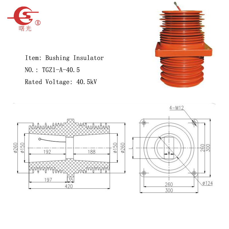 405kV Metalclad Switchgear Wall Through Bushing Insulator TGZ1B405
