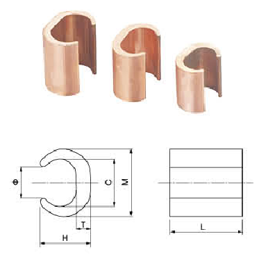 Copper C Clamp Ctype copper connecting clamps Copper C Crimps connector