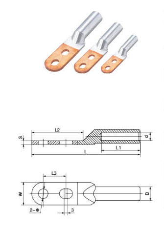 Wanxie DTL series double hole wire terminal Bimetal Cable Lugs