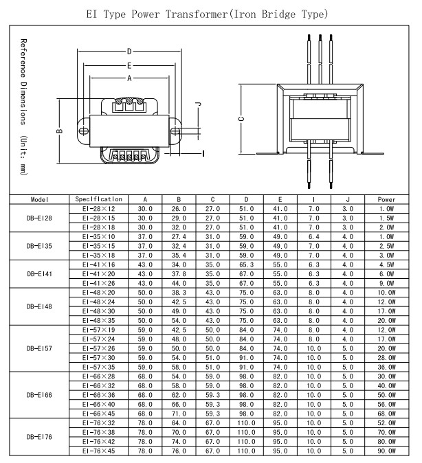customize various EI single phase transformer 220v 110v 12v 24v