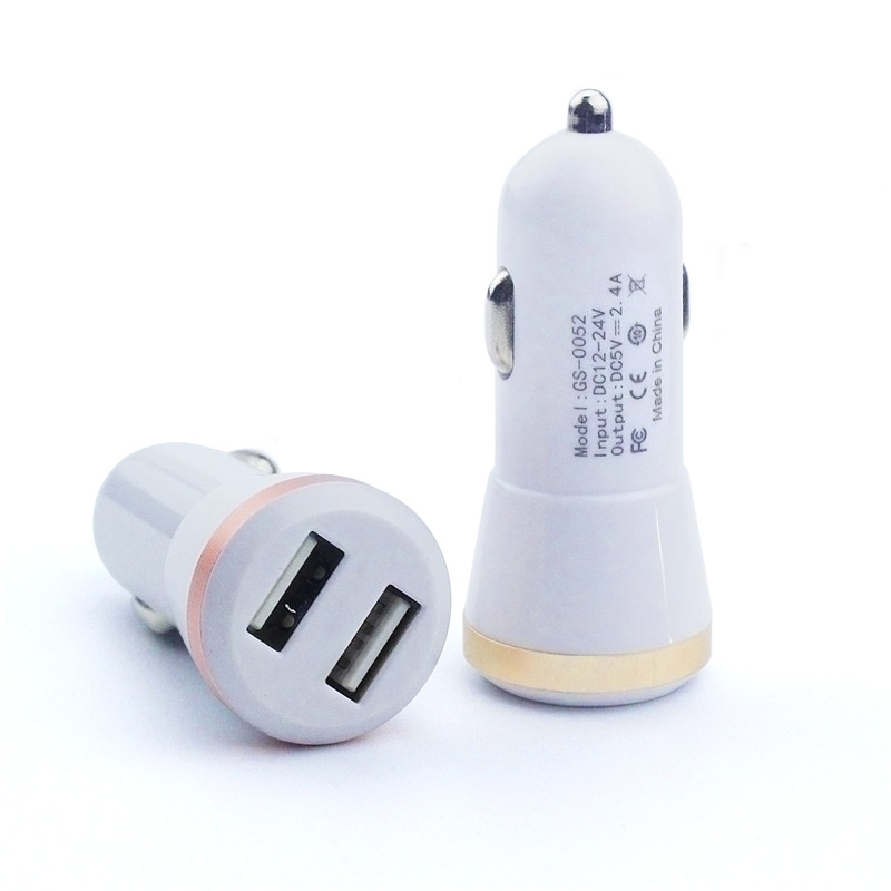 CE FCC Cetificated Dual USB Car Charger Adapter 5V 24A