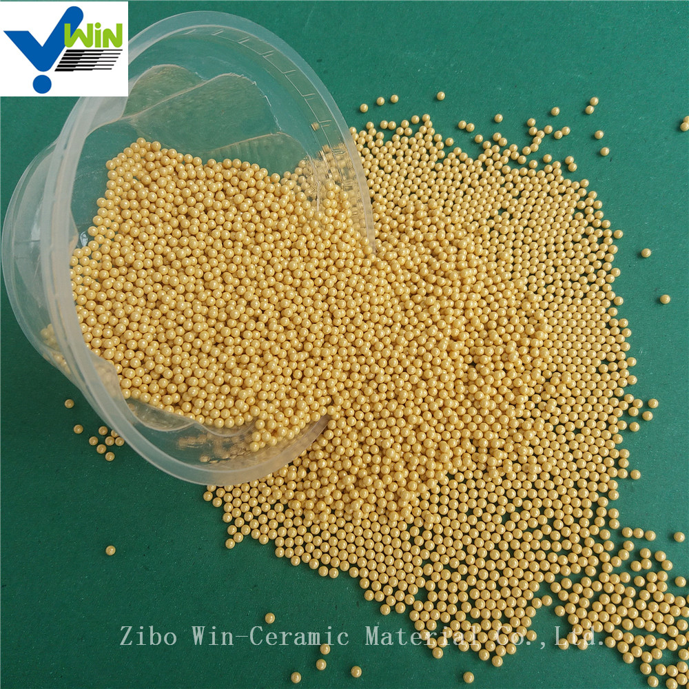 High hardness golden cerium zirconia grinding media for basket mill