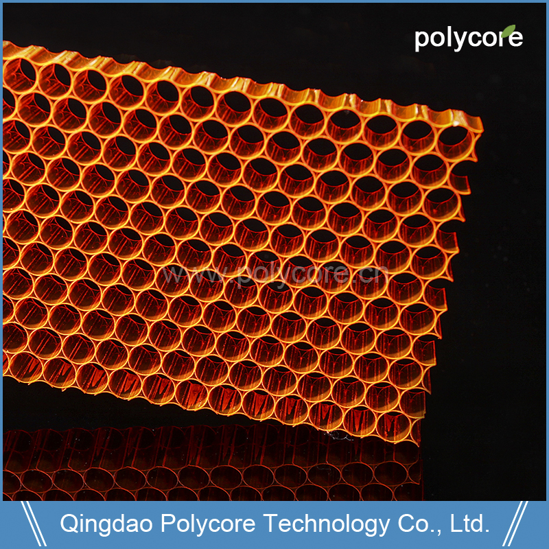 colorful saving energy building glass PC honeycomb