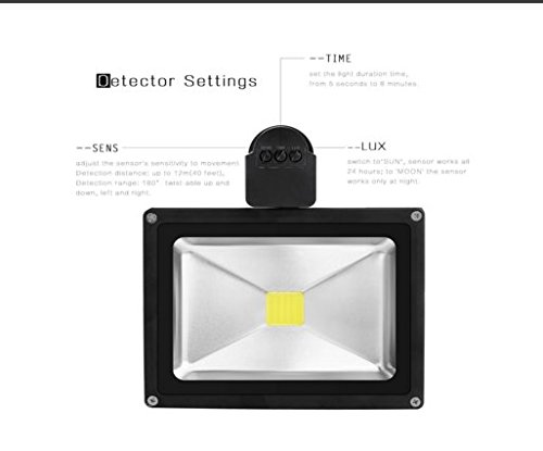 50W Daylight Waterproo Floor Light Motion Sensor 45006000lm Security Lights with Remote Control for Garden Hotel