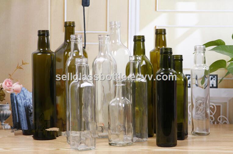 ClearDark Green Olive Oil Glass Bottles With Caps