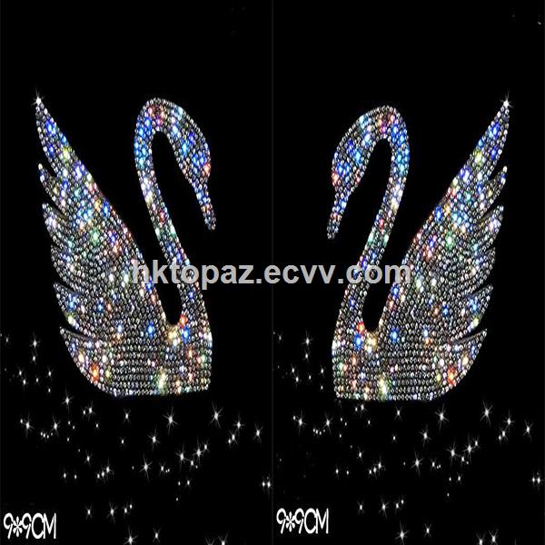 2017 Various Patterns of Crystal Car Stickers Rhinestones Motif Iron on Applique Fixing Rhinestones TPpattern sticker