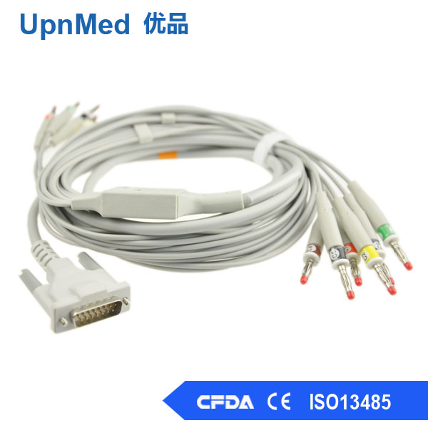 Edan SE3SE12 10 lead ekg cable 15pins banana plug