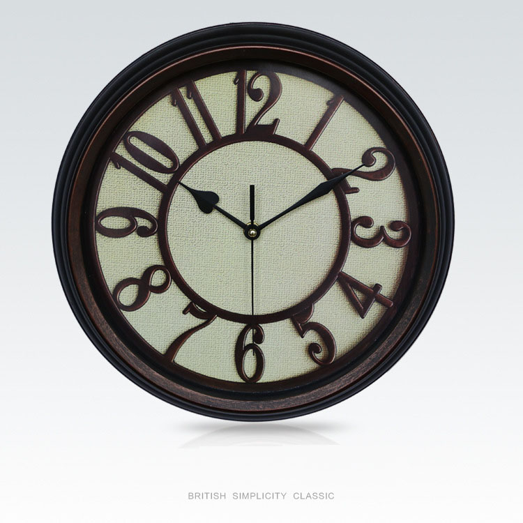 European Style Living Room Home Decoration Wall Plastic Clock