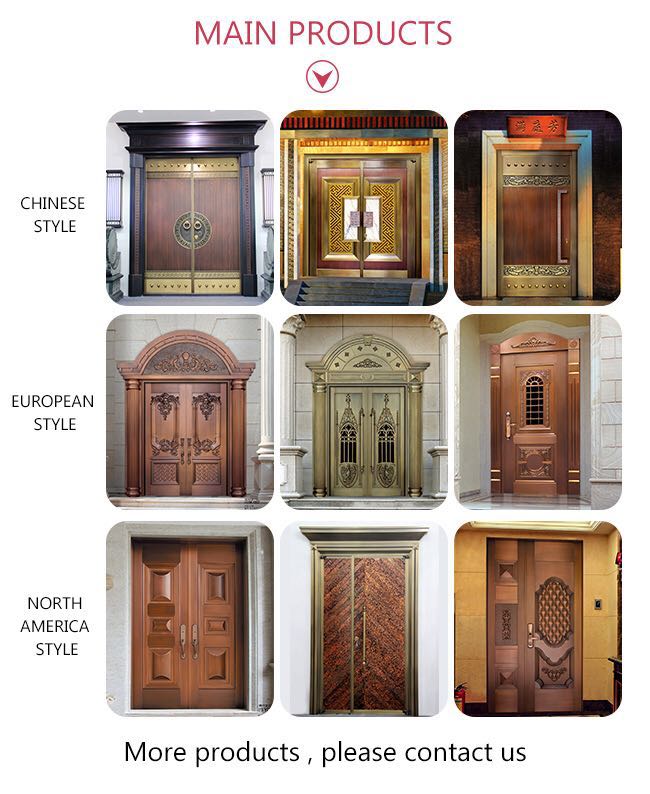 The New Chinese Style of Copper Door with Wood by Different Style of in and out