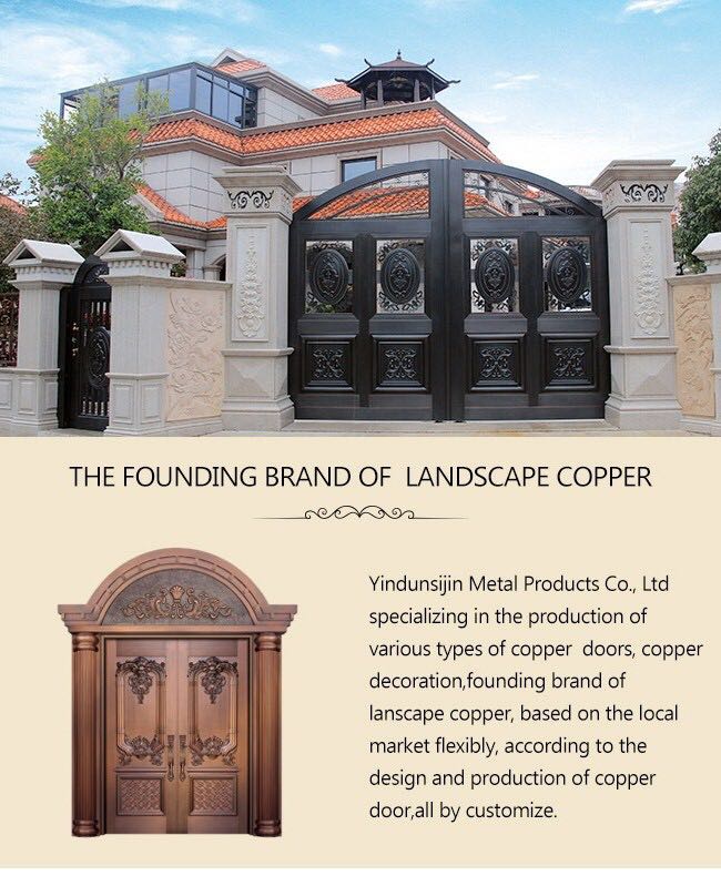 The New Chinese Style of Copper Door with Wood by Different Style of in and out