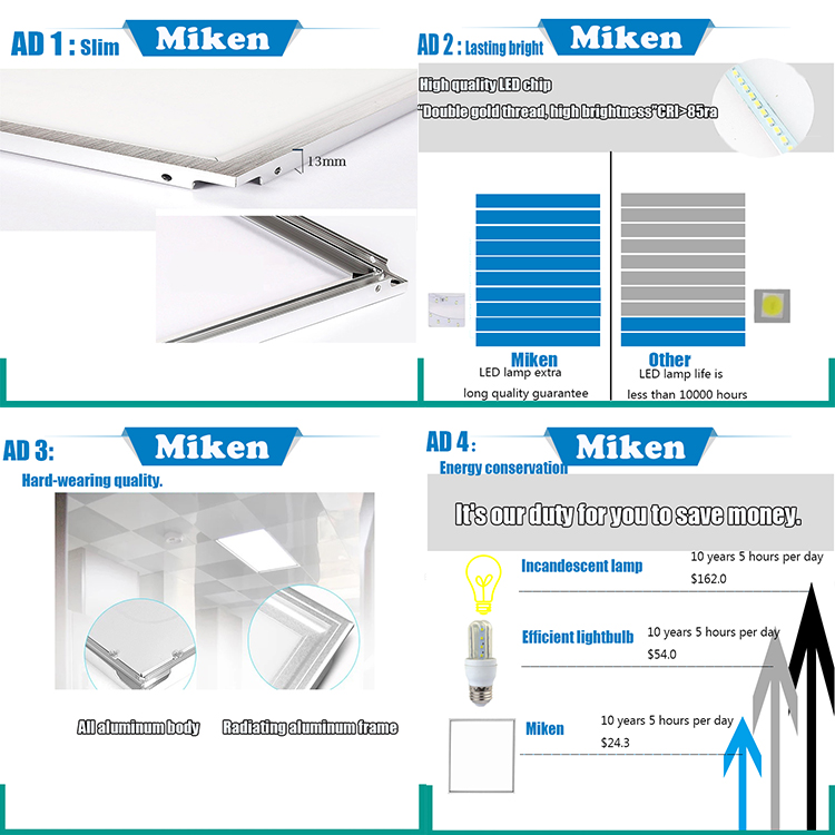 36w 600x600 LED integratal recssed panel light