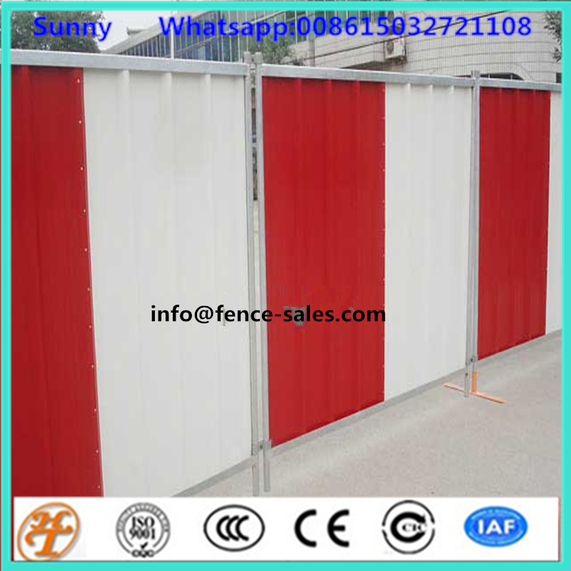 2x21m Construction Site Portable Temporart Steel Hoarding Fence Panel