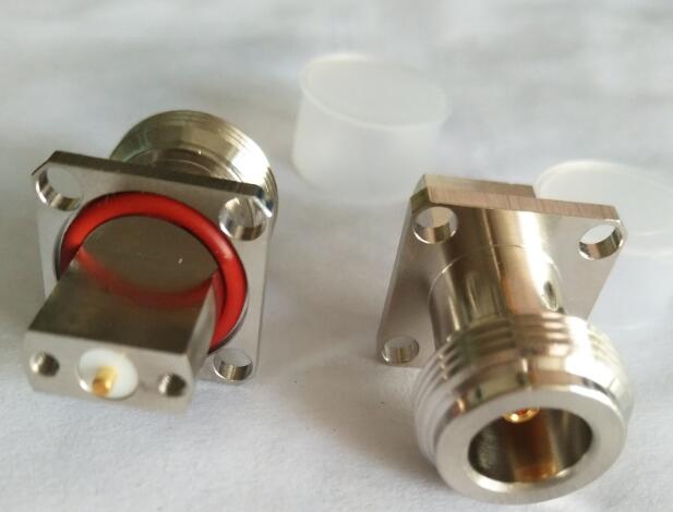 N Flange RF Coaxial Connector with bushing for Cable