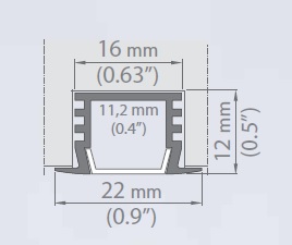 Recessed Aluminium Profile as LED tube decoration lighting