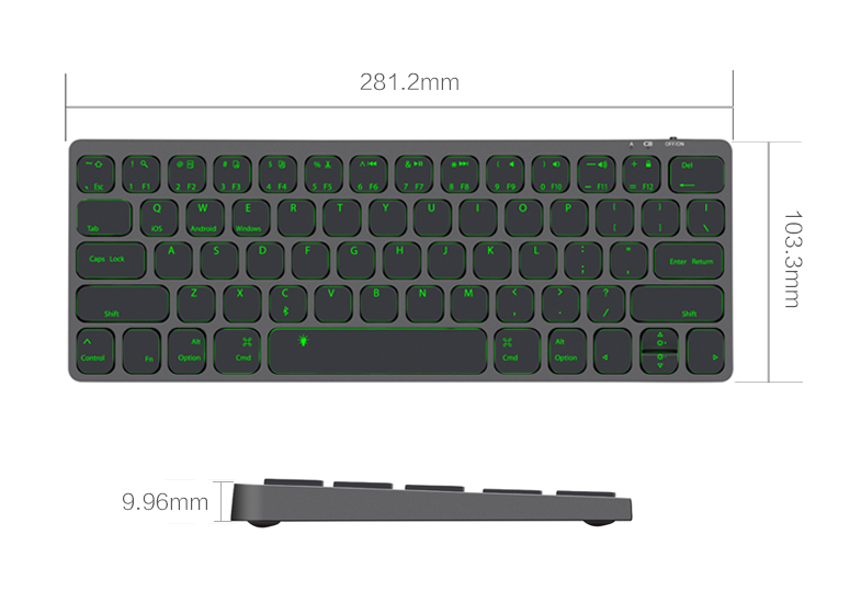 Aluminum Universal Slim Portable Wireless Bluetooth 30 7Colors Backlit Keyboard Rechargeable