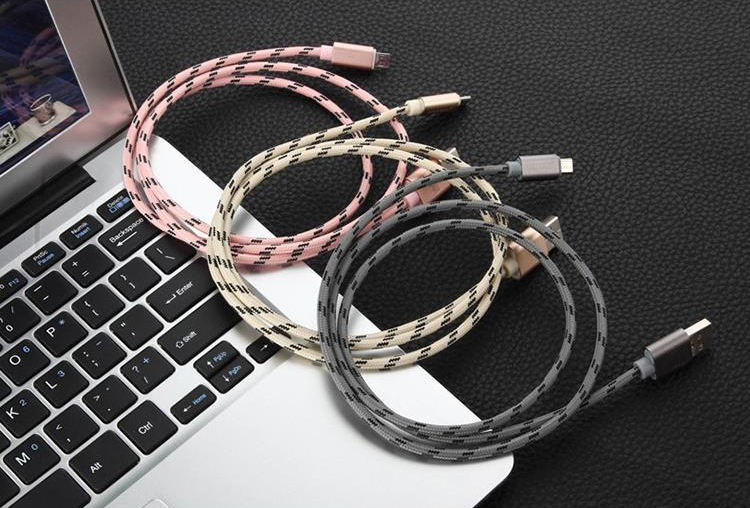 Nylon braided micro USB date sync charger cable