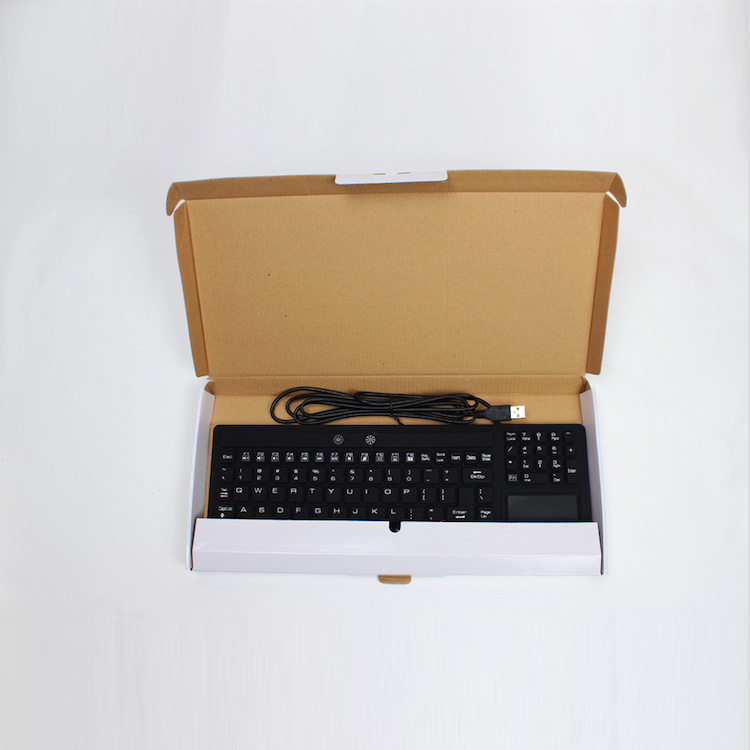 Washable Full Keys Industrial Keyboard LED Backlight Build in Mouse Touchpad Whole Seal