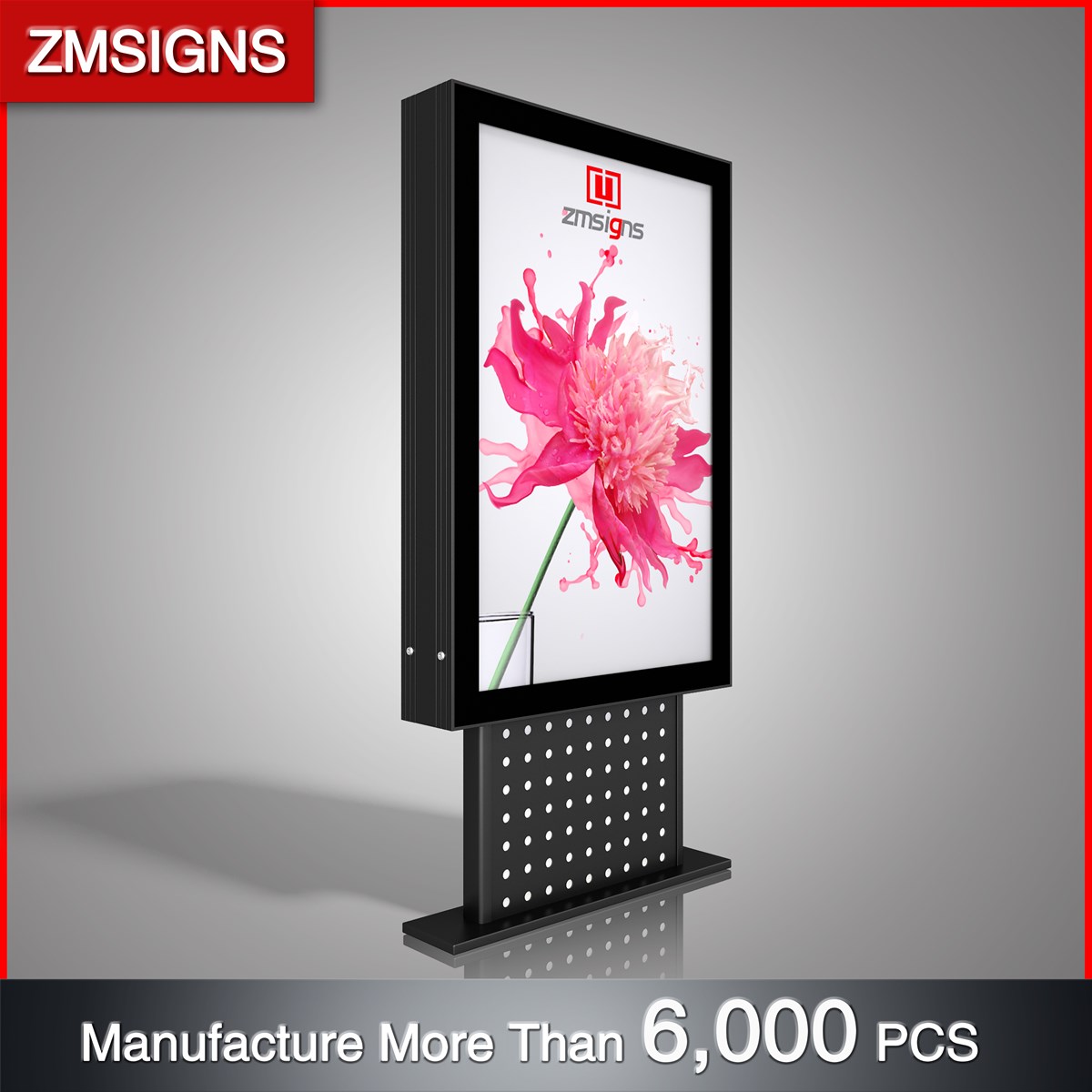 ZM208 solar powered outdoor advertising LED light box ZMsigns