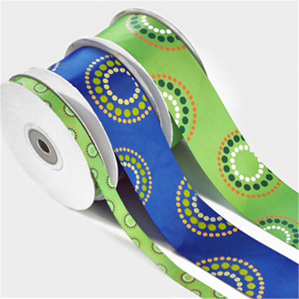 Custom 100 polyester decorative wholesale printed satin ribbon