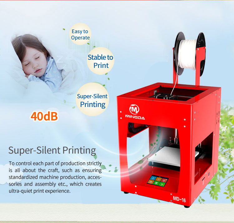 MINGDA MD16 metal frame professional 3d printer machine strong staiblity 3d printer manufacture