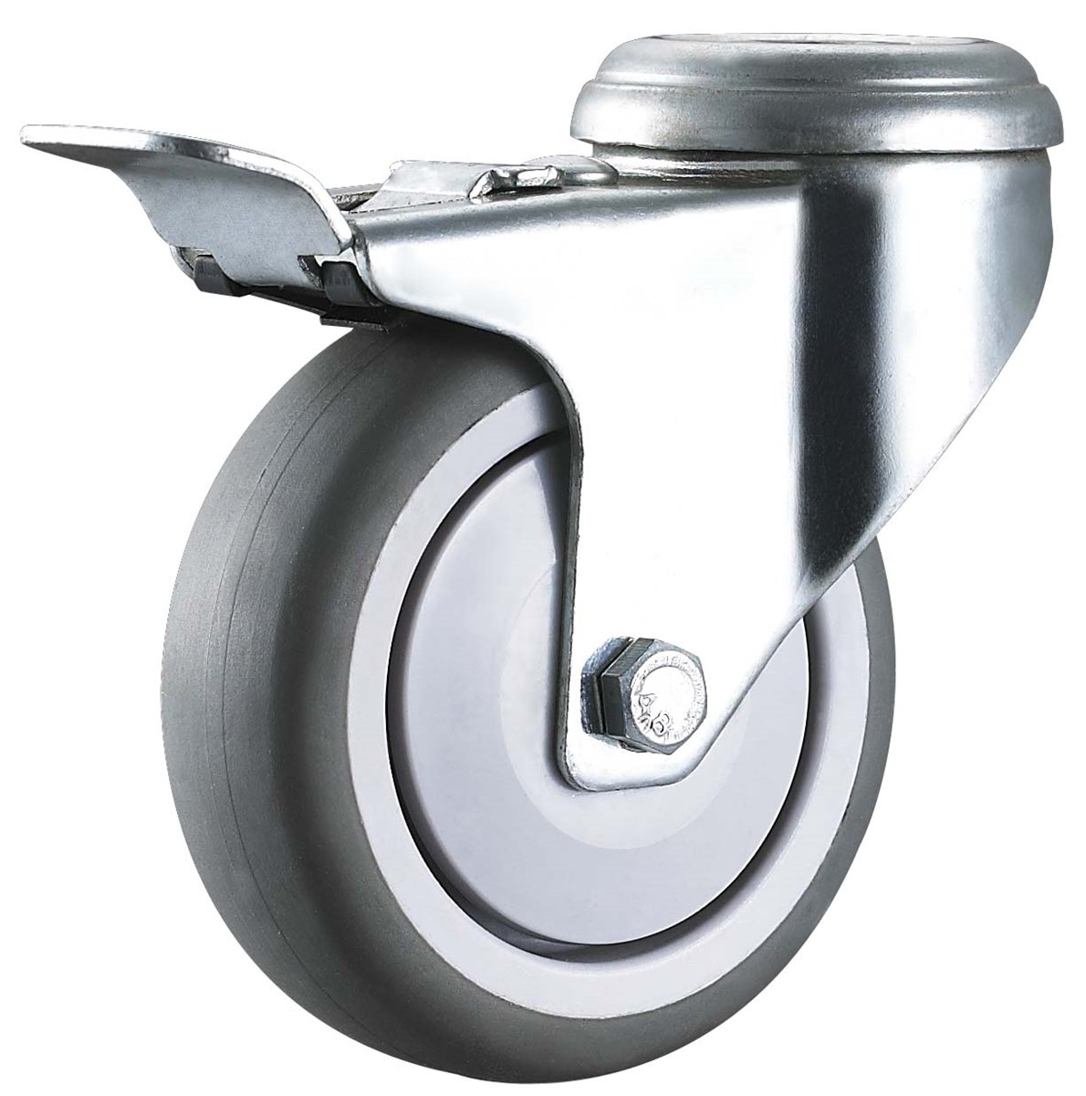 caster wheel medium duty hardware bolt hole with brake 4 inches plain bearing wheels